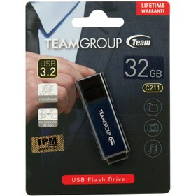 تصویر فلش ۳۲ گیگ تیم گروپ Team Group C211 USB 3.2 TEAM GROUP C211 USB 3.2 32GB FLASH DRIVE