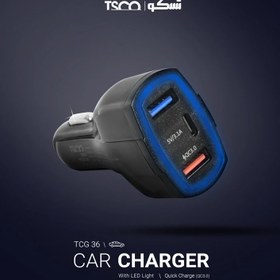 تصویر شارژر فندکی تسکو مدل TCG36 ظرفیت ۳۳ وات 