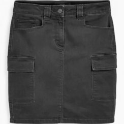 تصویر دامن کوتاه جین کشی ذغالی نکست NEXT 