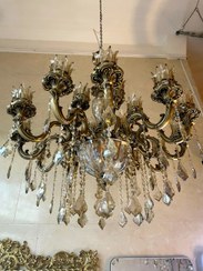 تصویر لوستر 16 شاخه روکش آنتیک 