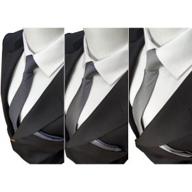 تصویر کراوات مردانه خاکستری Le Voux | LVKGSET01 اورجینال 