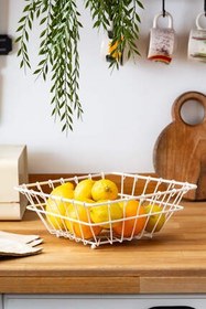 تصویر جعبه و سبد نان میوه مربع کرمما سفید اورجینال FH finehome 