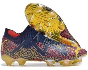 تصویر کفش فوتبال پوما فیوچر آلتیمیت قرمز ارکیده و طلایی طرح اصلی 