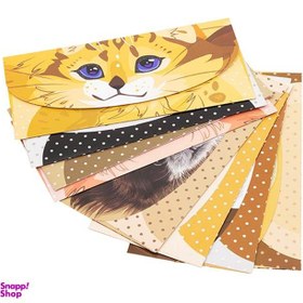 تصویر پاکت پول مدل Animals چند رنگ مجموعه 12 عددی 