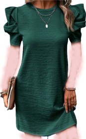 تصویر پیراهن مجلسی زنانه آستین کوتاه پفدار خنک تابستونه - S 