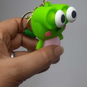 تصویر جاکلیدی مدل قورباغه چشم متحرک Moving eye frog model key chain