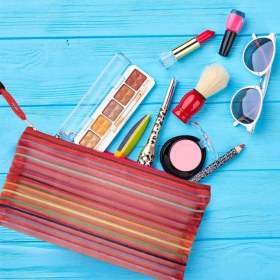 تصویر کیسه ریاضی زیپ دار توری (پوشه پارچه ای) سایز بندی Fabric Zippered Folder lace