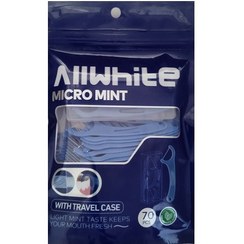 تصویر نخ دندان کمانی با اسانس نعنا بسته 70 عددی آل وایت Allwhite Micro Mint 70pcs