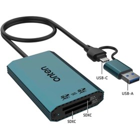 تصویر رم ریدر USB 3.2 Gen 1/USB-C اونتن مدل OTN-P5 با دو درگاه حافظه SD 