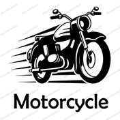 تصویر برچسب تابلویی طرح موتور سیکلت - 40*40 سانتی متر / مشکی 