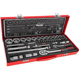 تصویر جعبه بکس 38 پارچه 1/4 و 1/2 اینچ رونیکس مدل RH-2638 ا Ronix RH-2638 Socket Wrench Set 38 PCS 1/2&1/4 inch Ronix RH-2638 Socket Wrench Set 38 PCS 1/2&1/4 inch