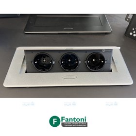 تصویر پریز برق توکار فانتونی مدل N332 خاکستری Desk connection panels