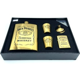 تصویر ست هیپفلاسک دو شات 240cc و فندک جک دنیلز کد L540342 