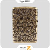 تصویر فندک زیپو مدل Zippo Choice St Benedict Design Antique Brass کد 29719 Zippo Choice St Benedict Design Antique Brass 29719 Lighter