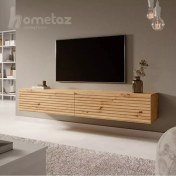 تصویر میز تلویزیون دیواری MDF طرح چوب مدل HT2117 
