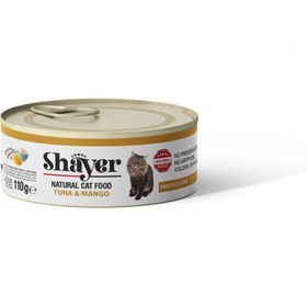 تصویر کنسرو گربه‌ شایر باطعم ماهی و انبه (نچرال) 110 گرم Shayer Tuna & Mango Cat Food 110g