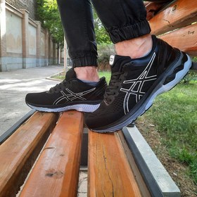 تصویر کتونی اسپرت مردانه سایز بزرگ پا مدل اسیکس کایانو(asics kayanoo)| سایز 44-47| مشکی| تنفسی 