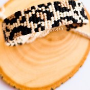 تصویر دستبند پلنگی دخترانه دستبافت - اکسسوری مهری 