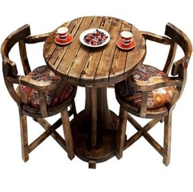 تصویر ست صندلی و میز چوبی کد 1003 