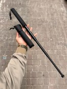 تصویر باتوم چهار تیکه دسته اسفنجی فولادی طول کار 68 سانت 