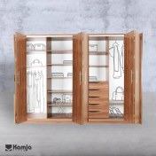 تصویر کمد لباس شش درب کشویی MDF 