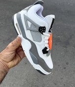 تصویر کتونی جردن 4 سفید طوسی کد ۹۹۰ 