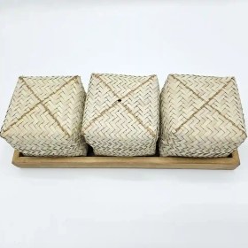 تصویر ست حصیری آجیل خوری روچ 