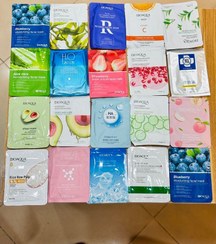 تصویر ماسک ورقه ای صورت ۵ عددی با کیفیت بالا 