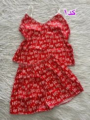 تصویر ست تاپ و شلوارک زنانه ساتن 