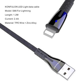 تصویر کابل تبدیل USB به لایتنینگ کانفلون مدل S86 طول 1 متر 