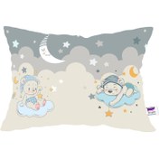 تصویر روبالشی کودک طرح ماه و خرس کد 67 