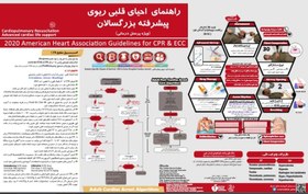 تصویر پوستر "چاپ شده" احیای قلبی ریوی پیشرفته بر اساس گایدلاین AHA 2020 (پوستر 2020 CPR) پلات لمینت 