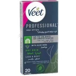 تصویر نوار موبر فرانسوی ویت Veet مدل Dry skin مناسب پوست خشک 20 عددی 