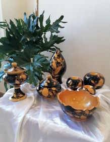 تصویر قندان مشکی طلایی کد ۱۰۱ 