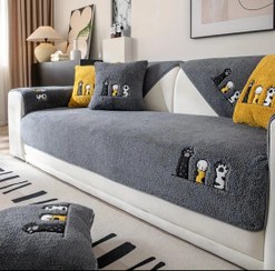 تصویر کاور مبل ضد آب طرح پنجه گربه سایز ۱۰ نفره با ترمز 