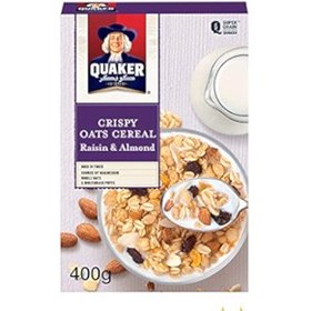 تصویر کورن فلکس با طعم بادام و کشمش کواکر (quaker) 400 گرم 