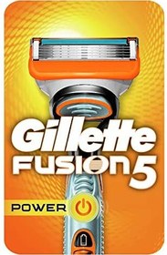 تصویر ریش تراش مردانه Gillette Fusion Power با 1 پر کردن تیغ ​​تیغ و 1 باتری ، تیغ / تیغه مردانه 