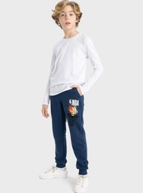 تصویر شلوار ورزشی پسرانه NBA با لوگوی کلمه‌ای برند Defacto Boy Nba Wordmark Sweatpants