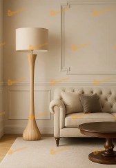 تصویر آباژور چوبی ایستاده سام دکور 