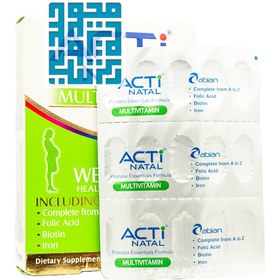 تصویر قرص مولتی ویتامین اکتی ناتال ابیان 30 عدد Acti Natal Multivitamin 30 Tabs