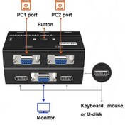 تصویر کی وی ام سوییچ 1 به 2 ( KVM SWITCH ) USB با کابل مدل MT260KL KVM switch 1 to 2 (KVM SWITCH) USB with cable model MT260KL