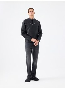 تصویر کاپشن کت مردانه تناسب معمولی PU Loft 