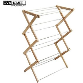 تصویر بند رخت آکاردئونی چوبی مدل راشا 