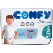 تصویر پوشک کودک کانفی سایز 5 مدل Premium بسته 28 عددی Confy Premium Size 5 Junior Baby Diaper