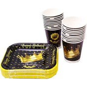 تصویر ظرف و لیوان ایرسا مدل Golden Crown بسته 20 عددی ایرسامارکت 