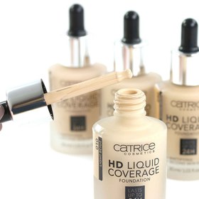 تصویر کرم پودر کاتریس سری HD مدل Liquid Coverage شماره 020 حجم 30 میل Catrice HD Liquid Coverage Foundation 020