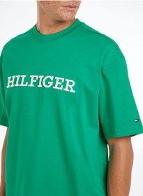 تصویر تی‌شرت مردانه هیلfiger مدل آرشیو مونو تایپ - 100% پنبه، سبز برند Tommy Hilfiger Men's Hilfiger Monotype Archive Fit T-Shirt - Pure cotton, Green