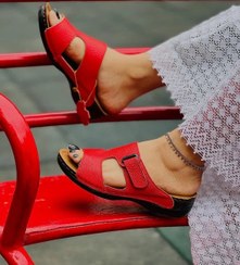 تصویر دمپایی زنانه روفرشی کد 110 طبی چرم 