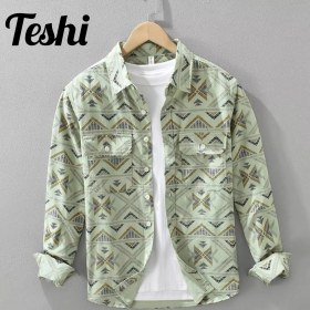 تصویر پیراهن کتان طرحدار 