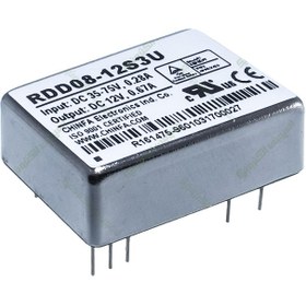 تصویر مبدل ولتاژ چینفا 670 میلی آمپر CHINFA RDD08-12S3U DC/DC IN:35-75V OUT:12V 